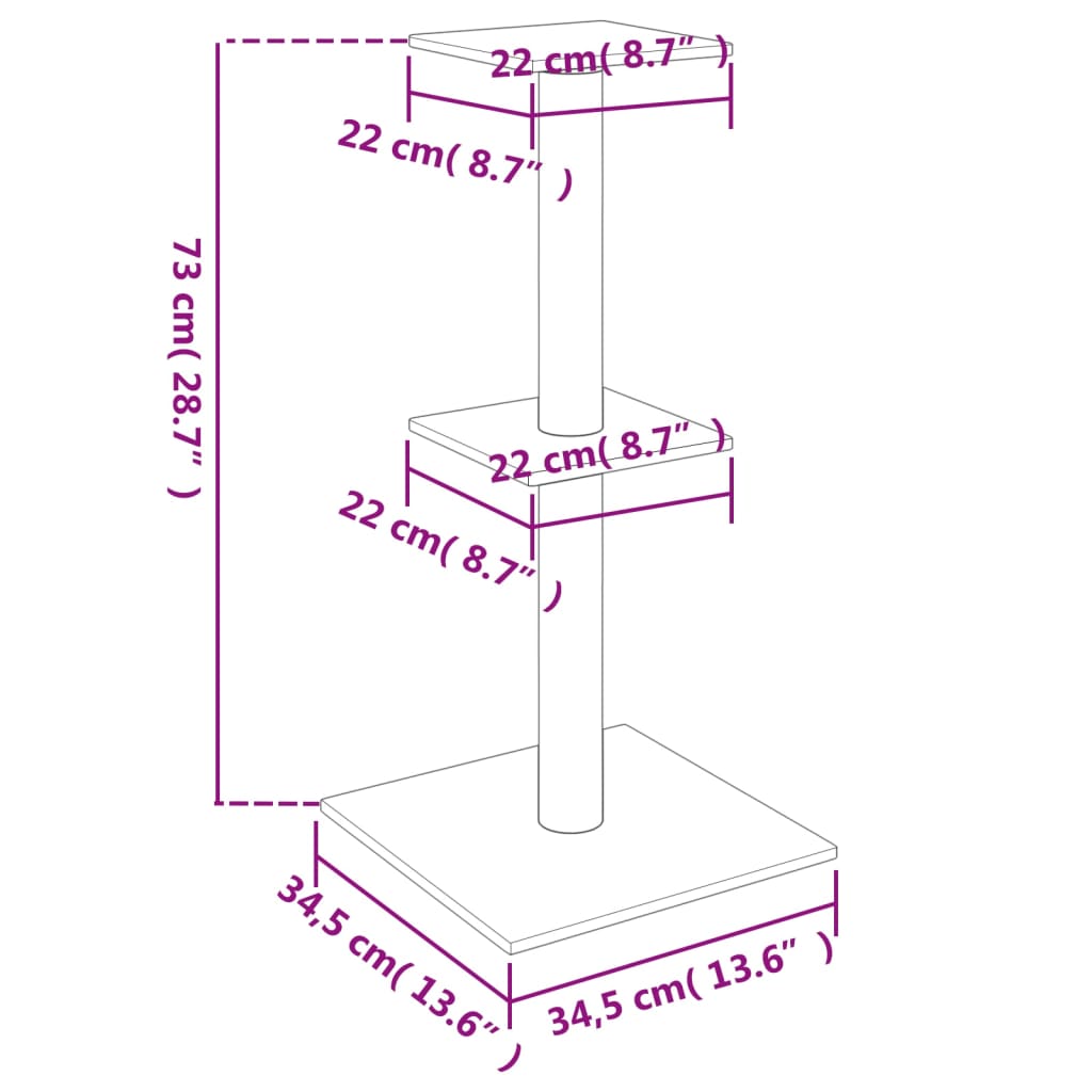 Albero Per Gatti Con Tiragraffi In Sisal 73 Cm