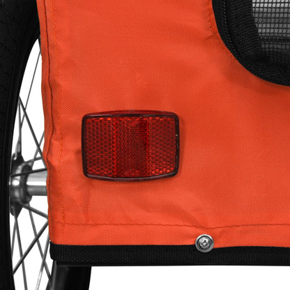 Rimorchio Da Bici Per Animali Arancione E Grigio Oxford E Ferro