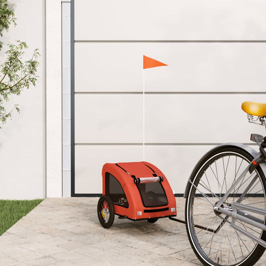 Rimorchio Da Bici Per Animali Arancione E Grigio Oxford E Ferro