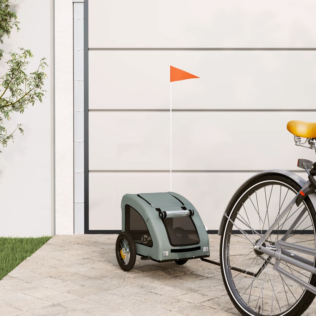 Rimorchio Da Bici Per Animali Arancione E Grigio Oxford E Ferro