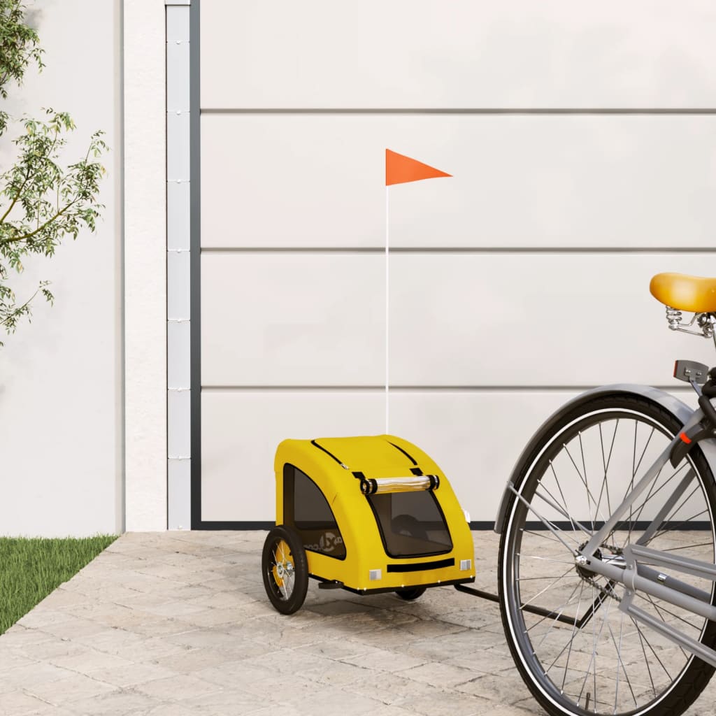 Rimorchio Da Bici Per Animali Arancione E Grigio Oxford E Ferro