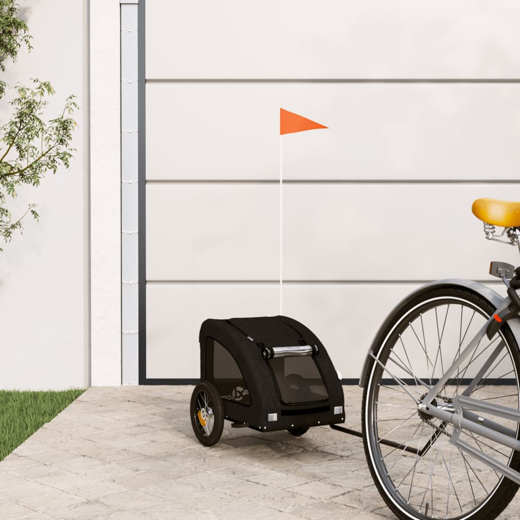 Rimorchio Da Bici Per Animali Arancione E Grigio Oxford E Ferro