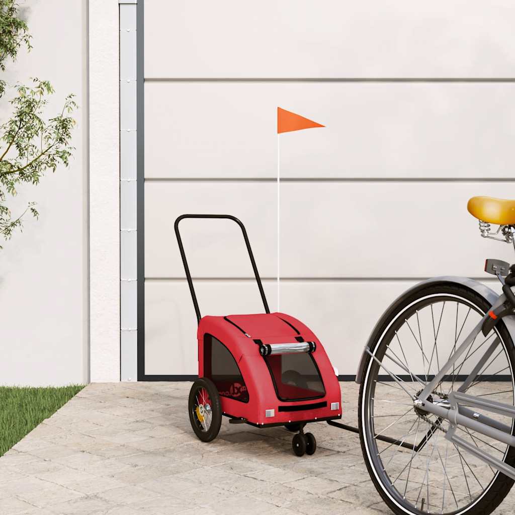 Rimorchio Da Bici Per Animali Arancione E Grigio Oxford E Ferro