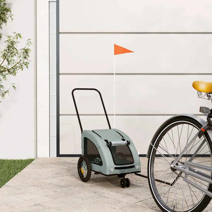 Rimorchio Da Bici Per Animali Arancione E Grigio Oxford E Ferro