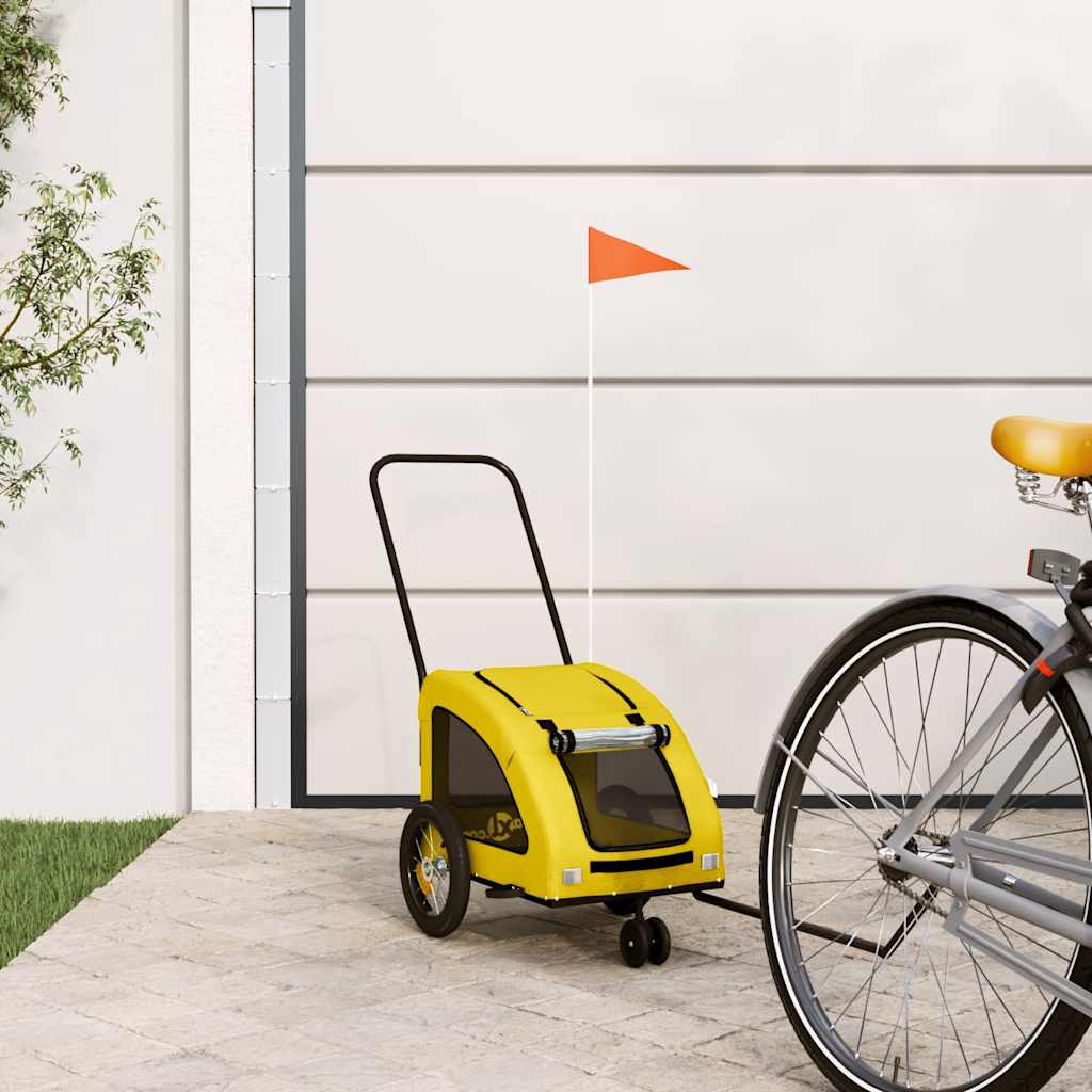 Rimorchio Da Bici Per Animali Arancione E Grigio Oxford E Ferro