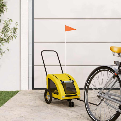 Rimorchio Da Bici Per Animali Arancione E Grigio Oxford E Ferro