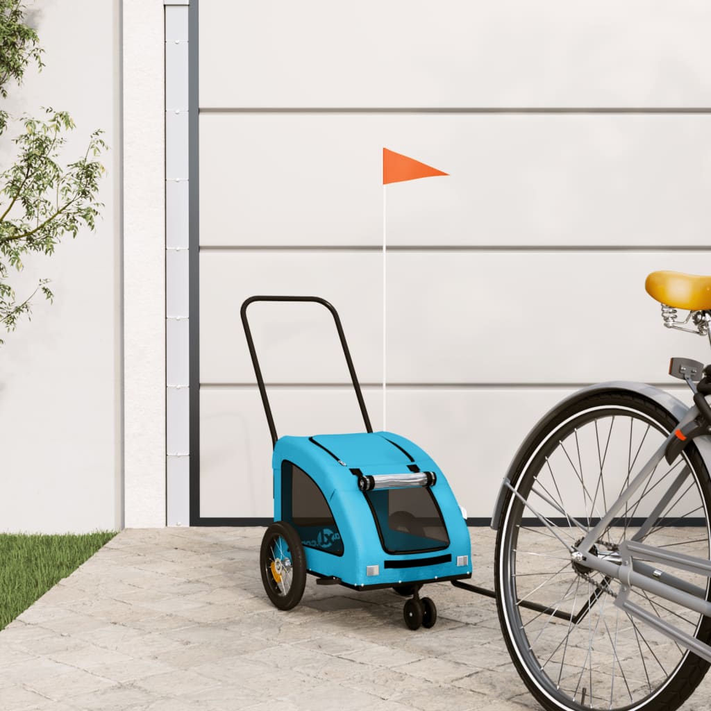 Rimorchio Da Bici Per Animali Arancione E Grigio Oxford E Ferro