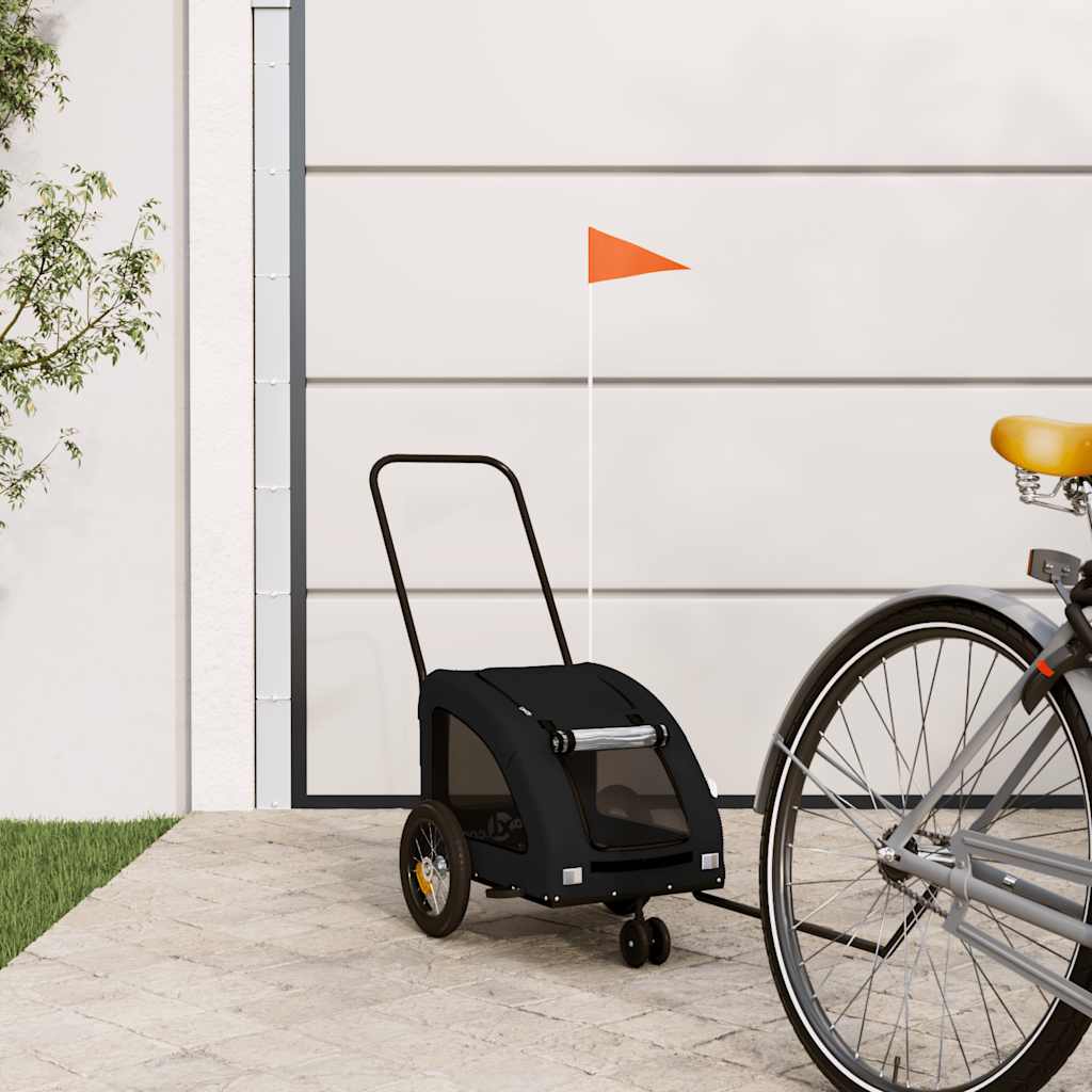 Rimorchio Da Bici Per Animali Arancione E Grigio Oxford E Ferro