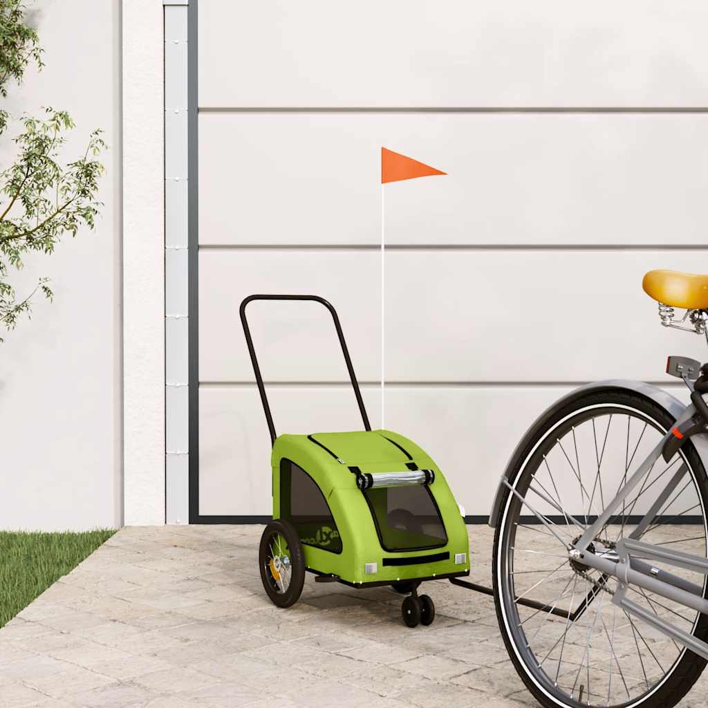Rimorchio Da Bici Per Animali Arancione E Grigio Oxford E Ferro