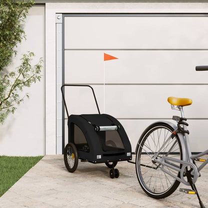Rimorchio Da Bici Per Animali Arancione E Grigio Oxford E Ferro