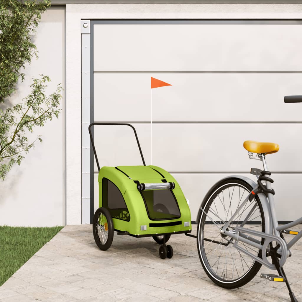 Rimorchio Da Bici Per Animali Arancione E Grigio Oxford E Ferro