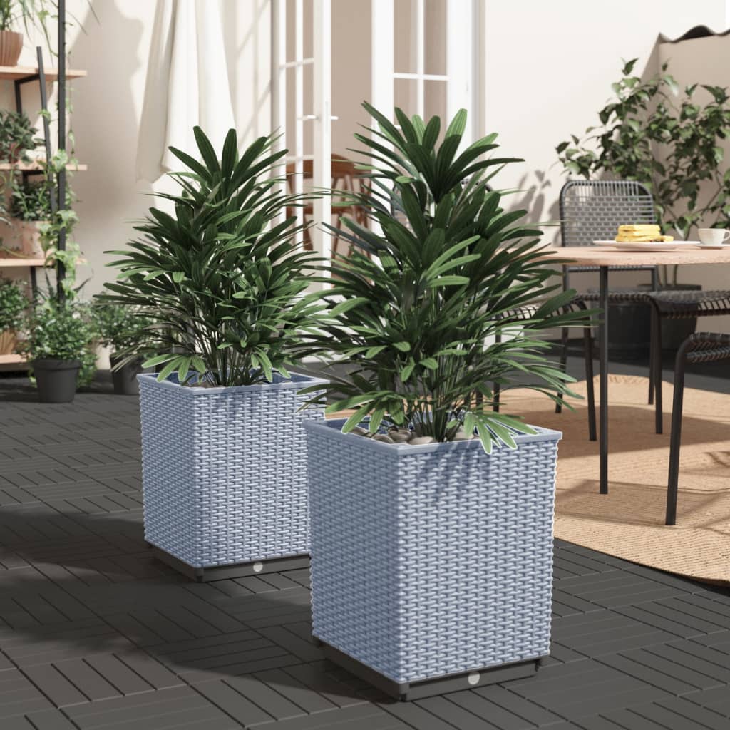 Fioriere 2 Pz Marroni 30X30X37 Cm In Polipropilene