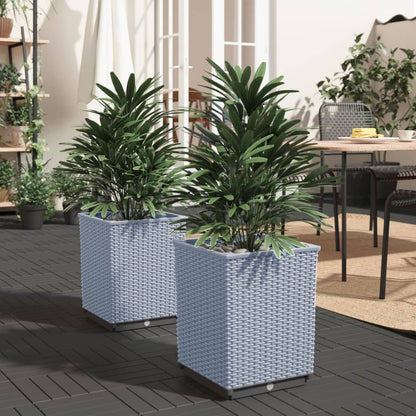 Fioriere 2 Pz Marroni 30X30X37 Cm In Polipropilene