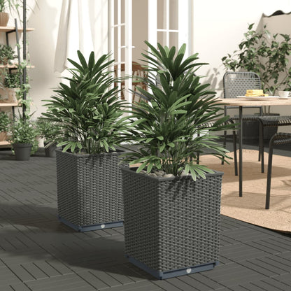 Fioriere 2 Pz Marroni 30X30X37 Cm In Polipropilene
