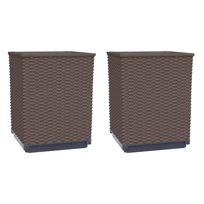 Fioriere 2 Pz Marroni 30X30X37 Cm In Polipropilene