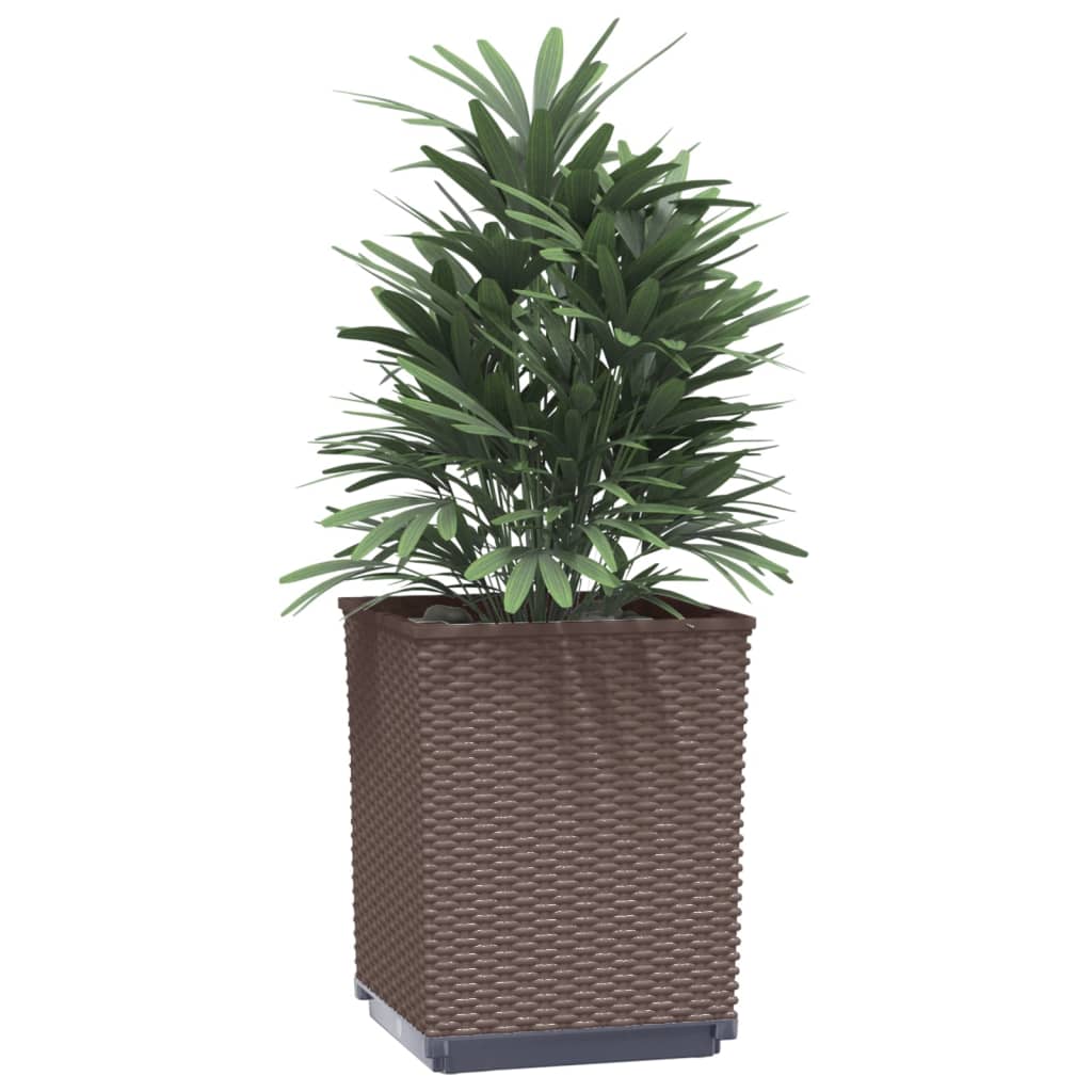 Fioriere 2 Pz Marroni 30X30X37 Cm In Polipropilene