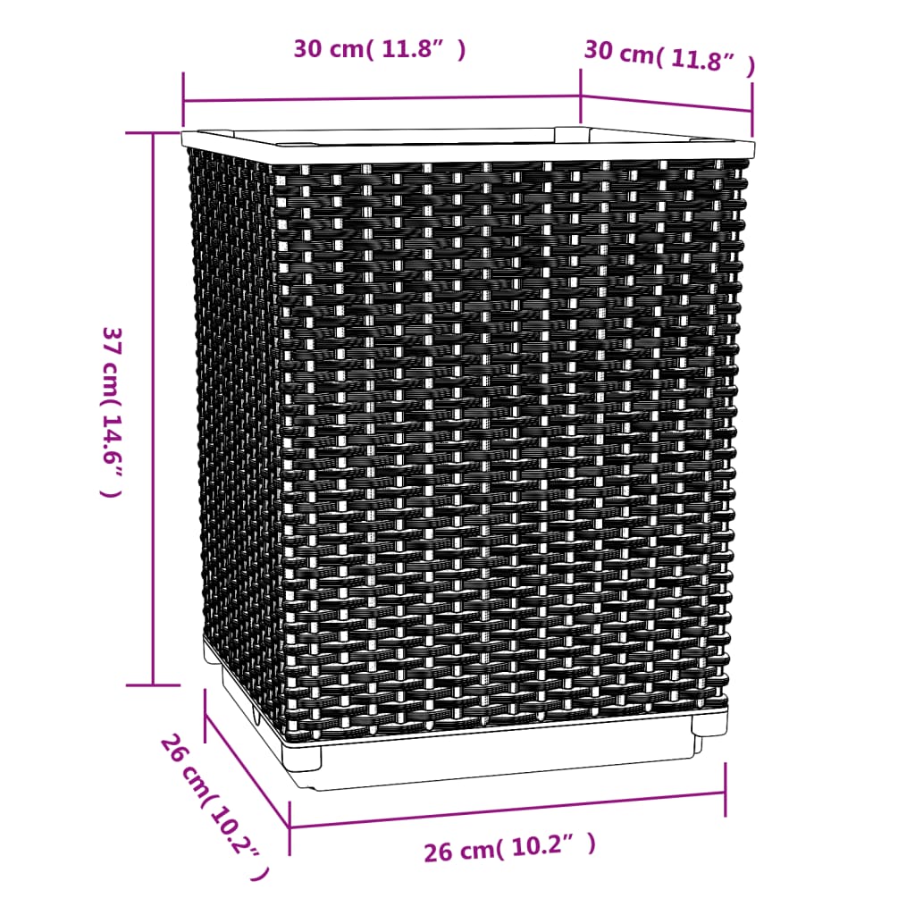 Fioriere 2 Pz Marroni 30X30X37 Cm In Polipropilene