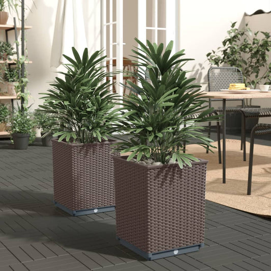 Fioriere 2 Pz Marroni 30X30X37 Cm In Polipropilene