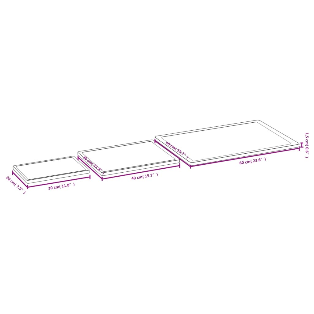 Set Taglieri 3 Pz In Bambù