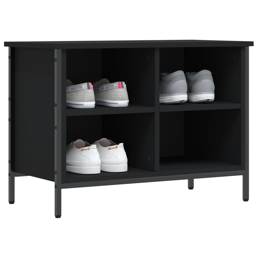 Scarpiera Nera 69X35X In Legno Multistrato Nero