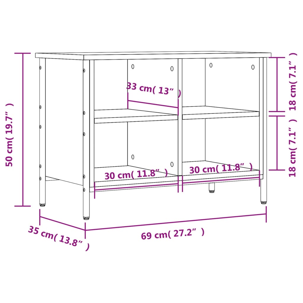 Scarpiera Nera 69X35X In Legno Multistrato Nero