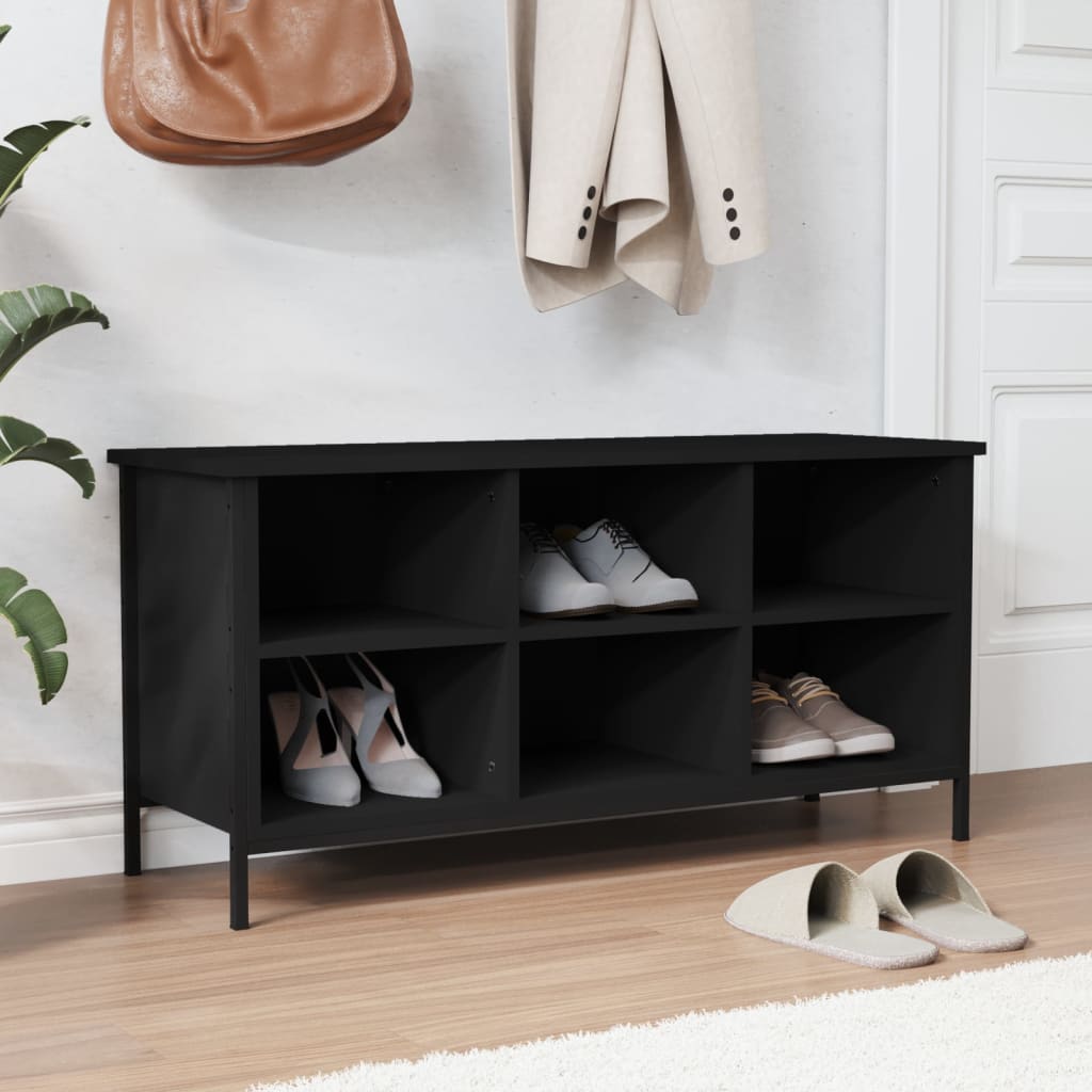Scarpiera Nera 69X35X In Legno Multistrato Nero