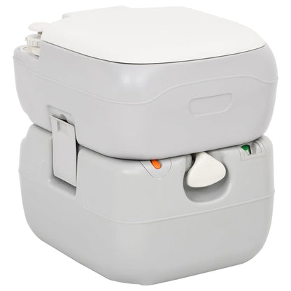 Toilette Da Campeggio Portatile Grigia E Bianca 22+12 L In Hdpe