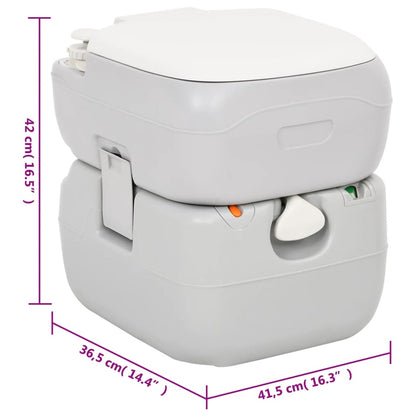 Toilette Da Campeggio Portatile Grigia E Bianca 22+12 L In Hdpe