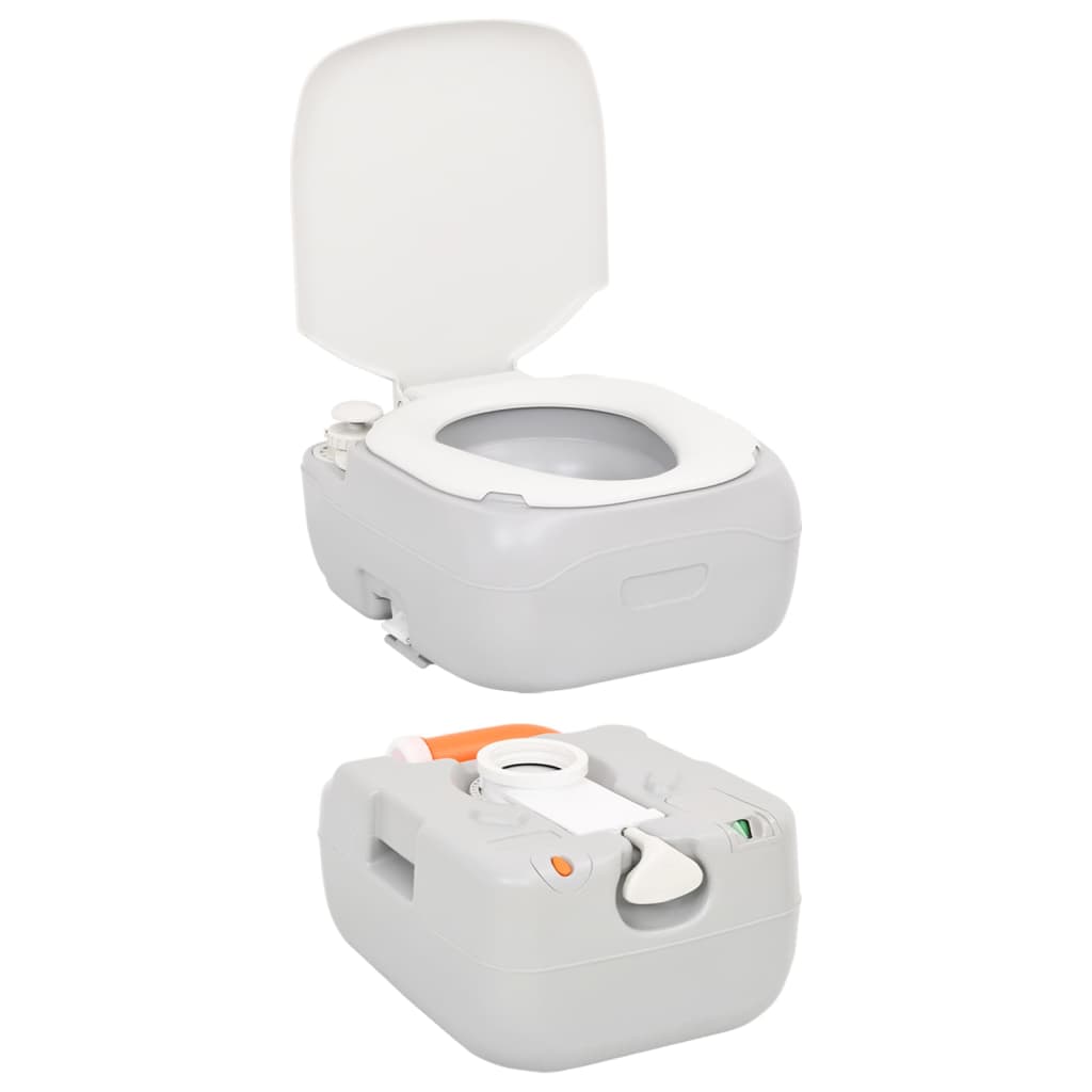 Toilette Da Campeggio Portatile Grigia E Bianca 22+12 L In Hdpe