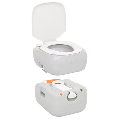 Toilette Da Campeggio Portatile Grigia E Bianca 22+12 L In Hdpe