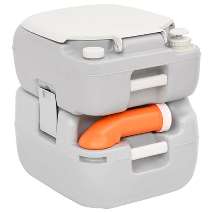 Toilette Da Campeggio Portatile Grigia E Bianca 22+12 L In Hdpe