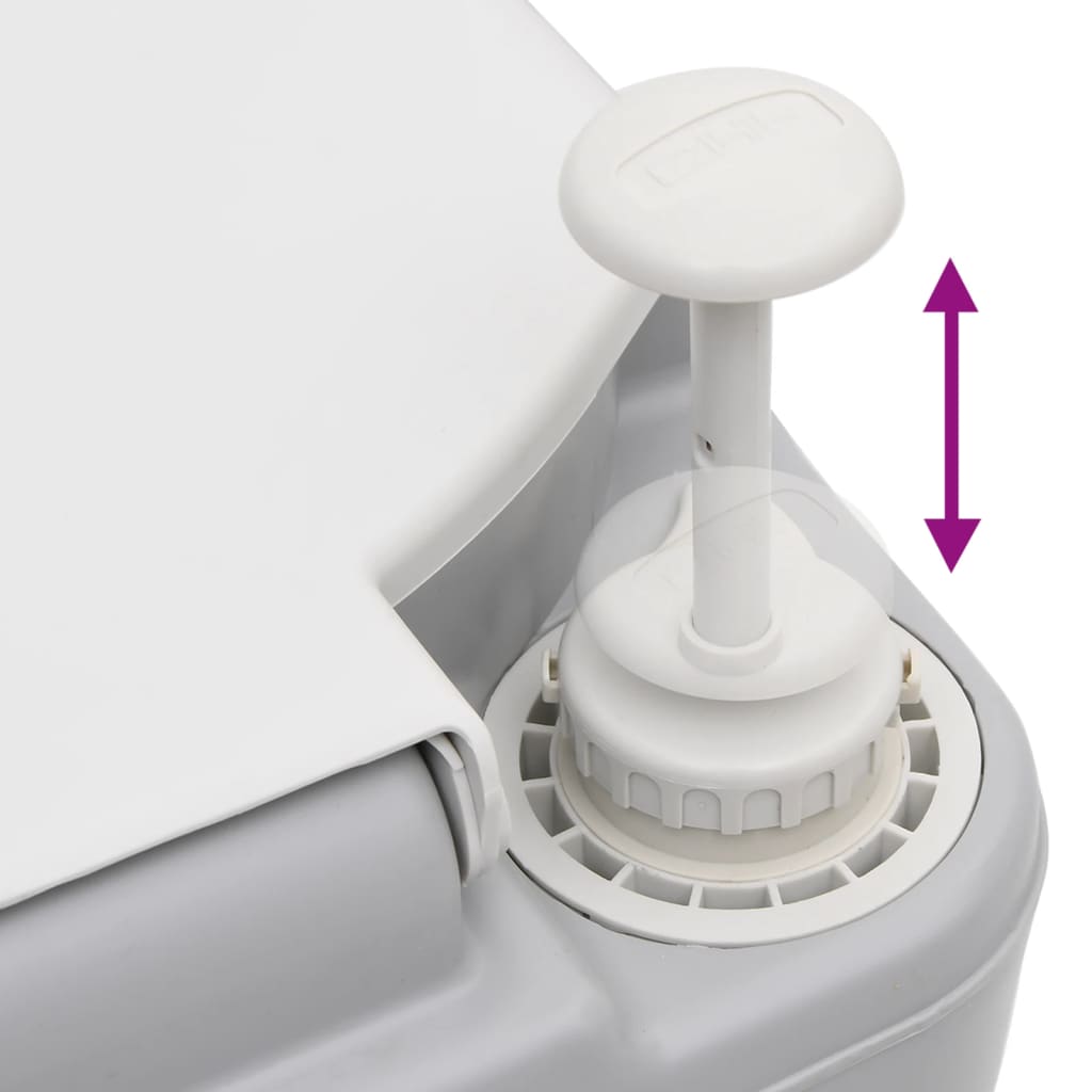 Toilette Da Campeggio Portatile Grigia E Bianca 22+12 L In Hdpe