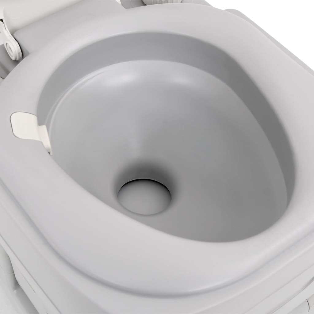 Toilette Da Campeggio Portatile Grigia E Bianca 22+12 L In Hdpe