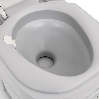 Toilette Da Campeggio Portatile Grigia E Bianca 22+12 L In Hdpe