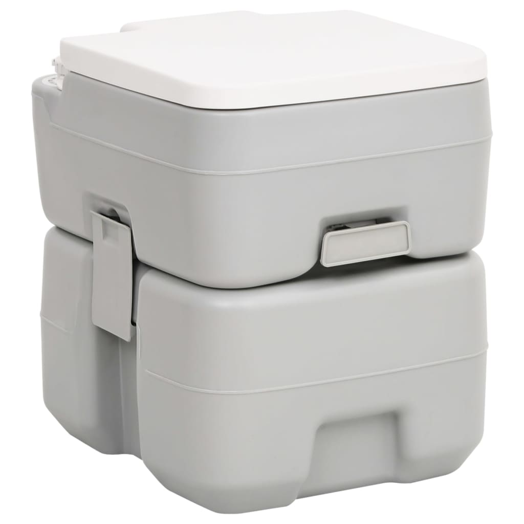 Toilette Da Campeggio Portatile Grigia E Bianca 20+10 L In Hdpe