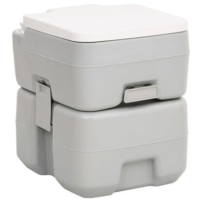 Toilette Da Campeggio Portatile Grigia E Bianca 20+10 L In Hdpe
