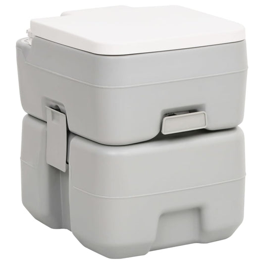 Toilette Da Campeggio Portatile Grigia E Bianca 20+10 L In Hdpe