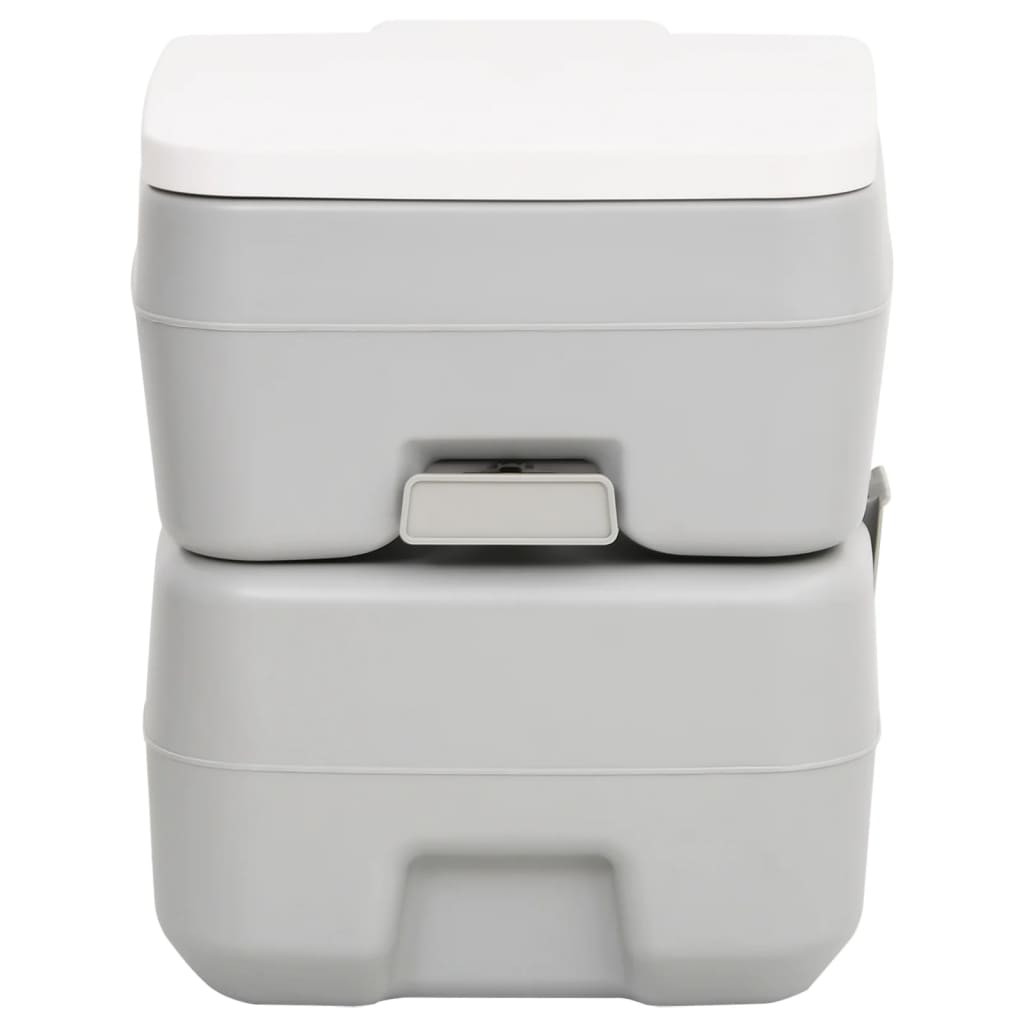 Toilette Da Campeggio Portatile Grigia E Bianca 20+10 L In Hdpe