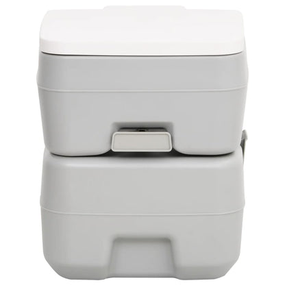 Toilette Da Campeggio Portatile Grigia E Bianca 20+10 L In Hdpe