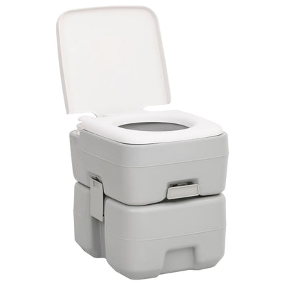 Toilette Da Campeggio Portatile Grigia E Bianca 20+10 L In Hdpe