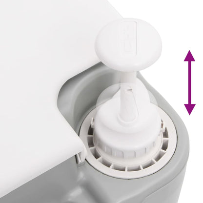 Toilette Da Campeggio Portatile Grigia E Bianca 20+10 L In Hdpe