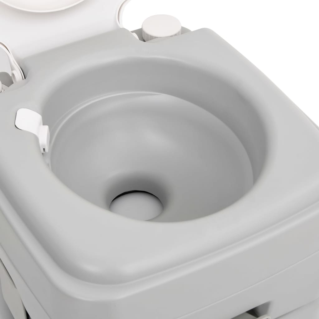 Toilette Da Campeggio Portatile Grigia E Bianca 20+10 L In Hdpe