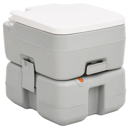 Toilette Da Campeggio Portatile Grigia E Bianca 15+10 L In Hdpe