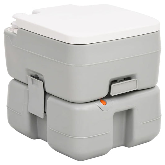Toilette Da Campeggio Portatile Grigia E Bianca 15+10 L In Hdpe
