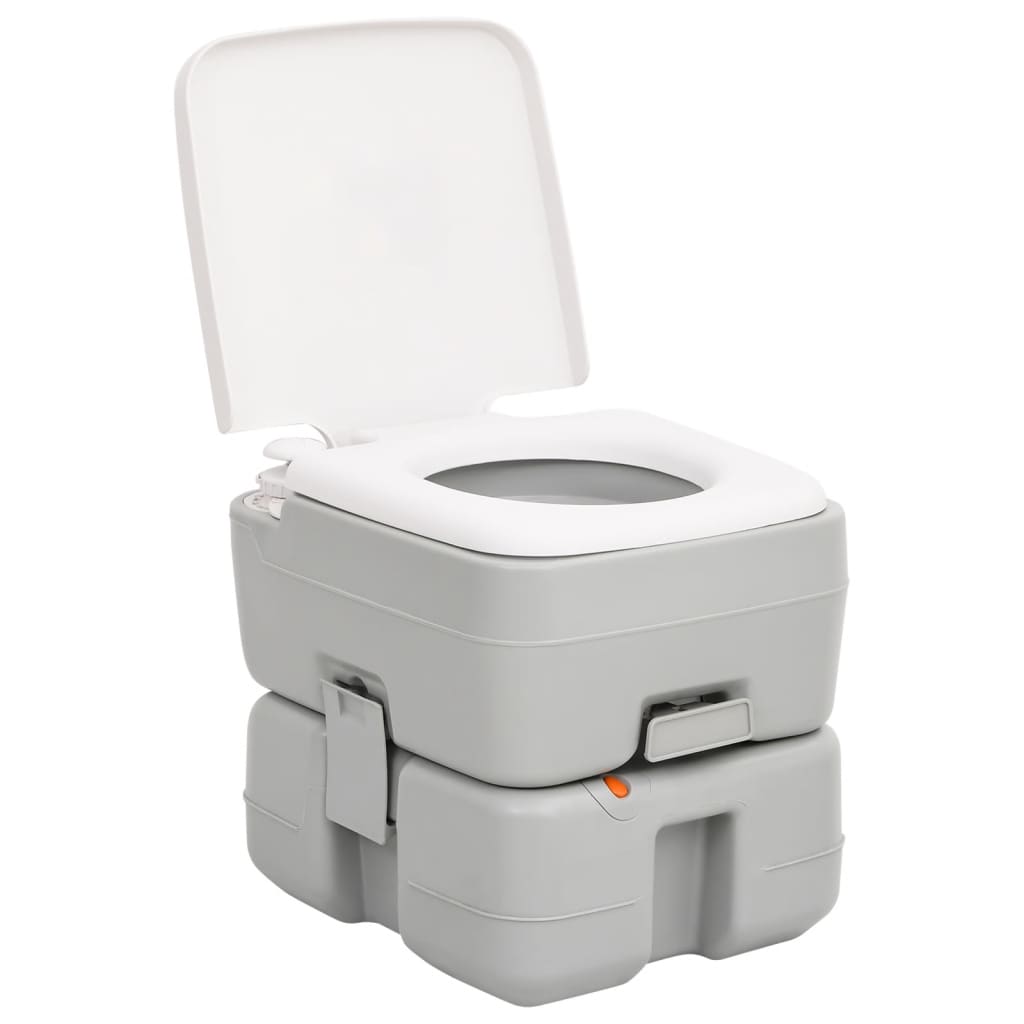Toilette Da Campeggio Portatile Grigia E Bianca 15+10 L In Hdpe