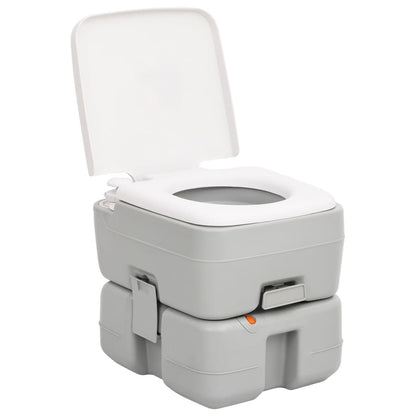 Toilette Da Campeggio Portatile Grigia E Bianca 15+10 L In Hdpe