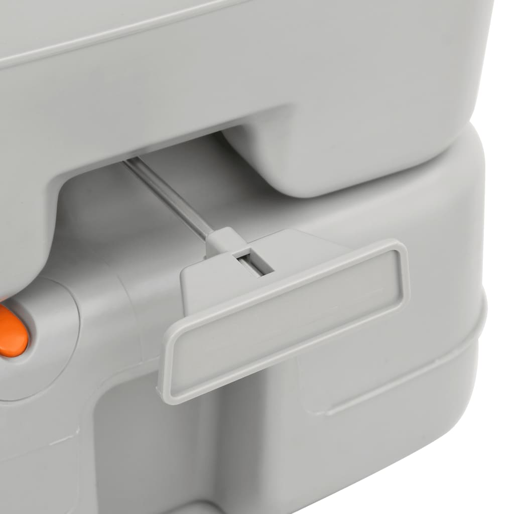 Toilette Da Campeggio Portatile Grigia E Bianca 15+10 L In Hdpe