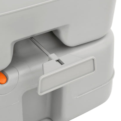 Toilette Da Campeggio Portatile Grigia E Bianca 15+10 L In Hdpe