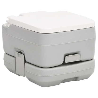 Toilette Da Campeggio Portatile Grigia E Bianca 15+10 L In Hdpe