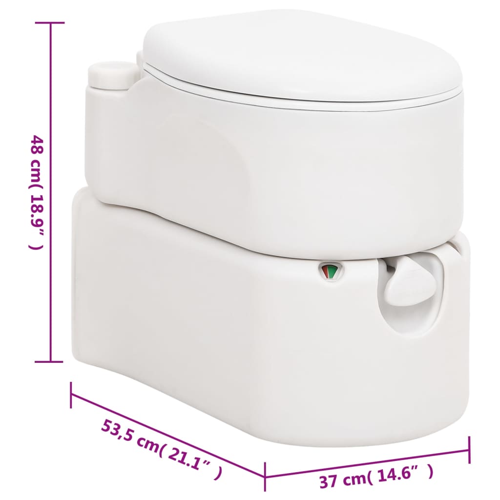 Toilette Integrata Da Campeggio Bianca 24+17 L Hdpe E